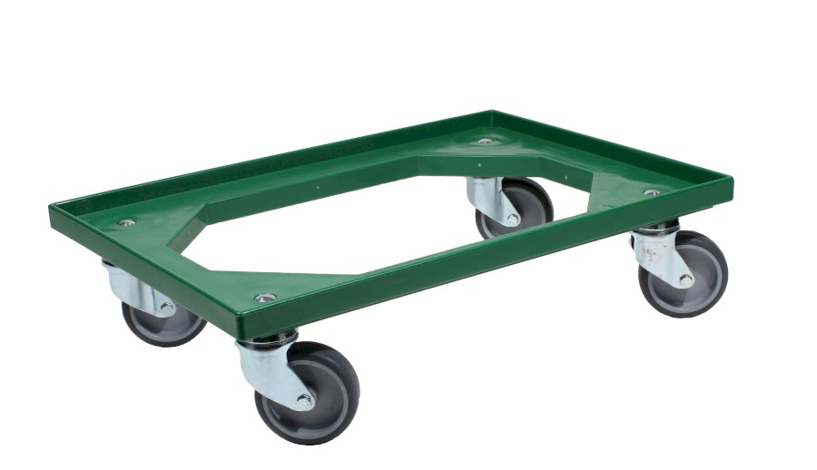 Vozík 64S-GU 4-0 KT zelený, GU šedá kola 100 mm